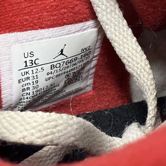 Nike Air Jordan 4 Retro OG PS Sneakers Boys Girls Size 13C Fire Red BQ7669-160 - Picture 13 of 16